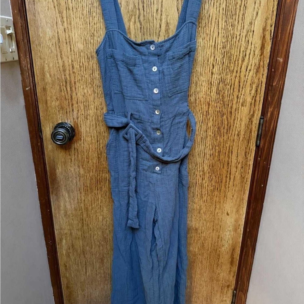 Zara Blue Jumpsuit with Button Detail